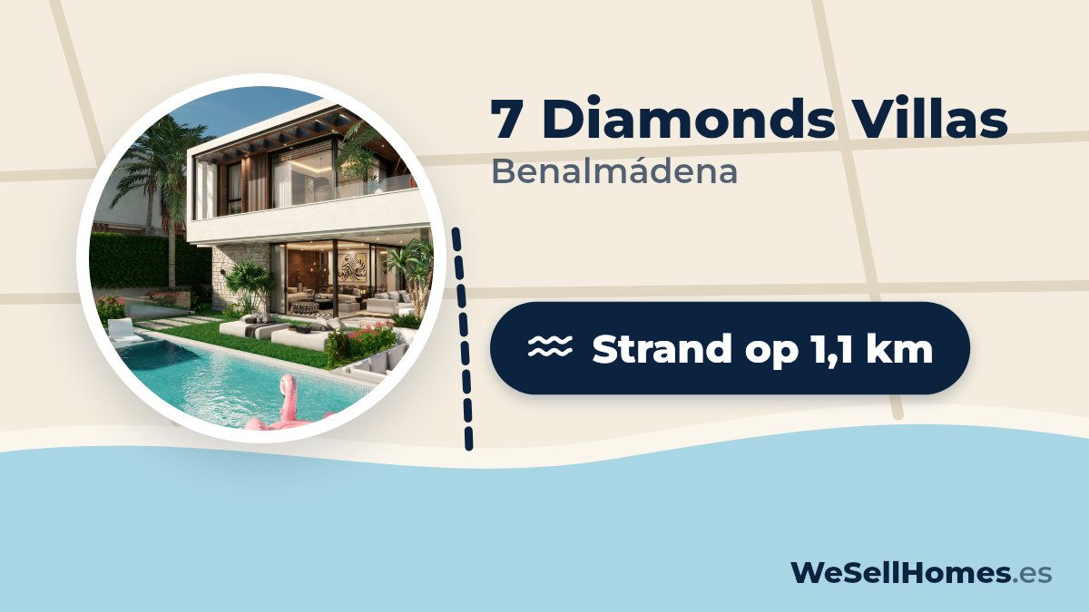 7 Diamonds Villas, Benalmádena: Strand op 1,1 km