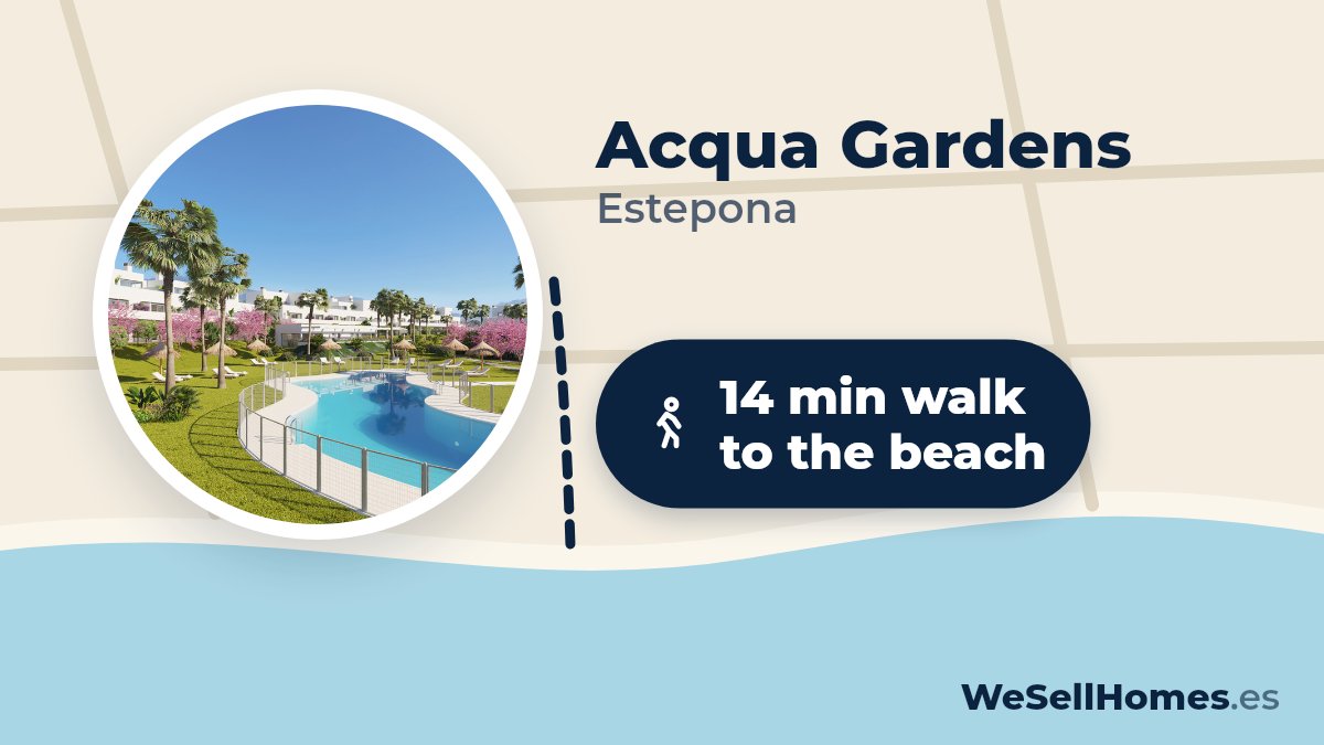 Acqua Gardens, Estepona: 14 min walk to the beach