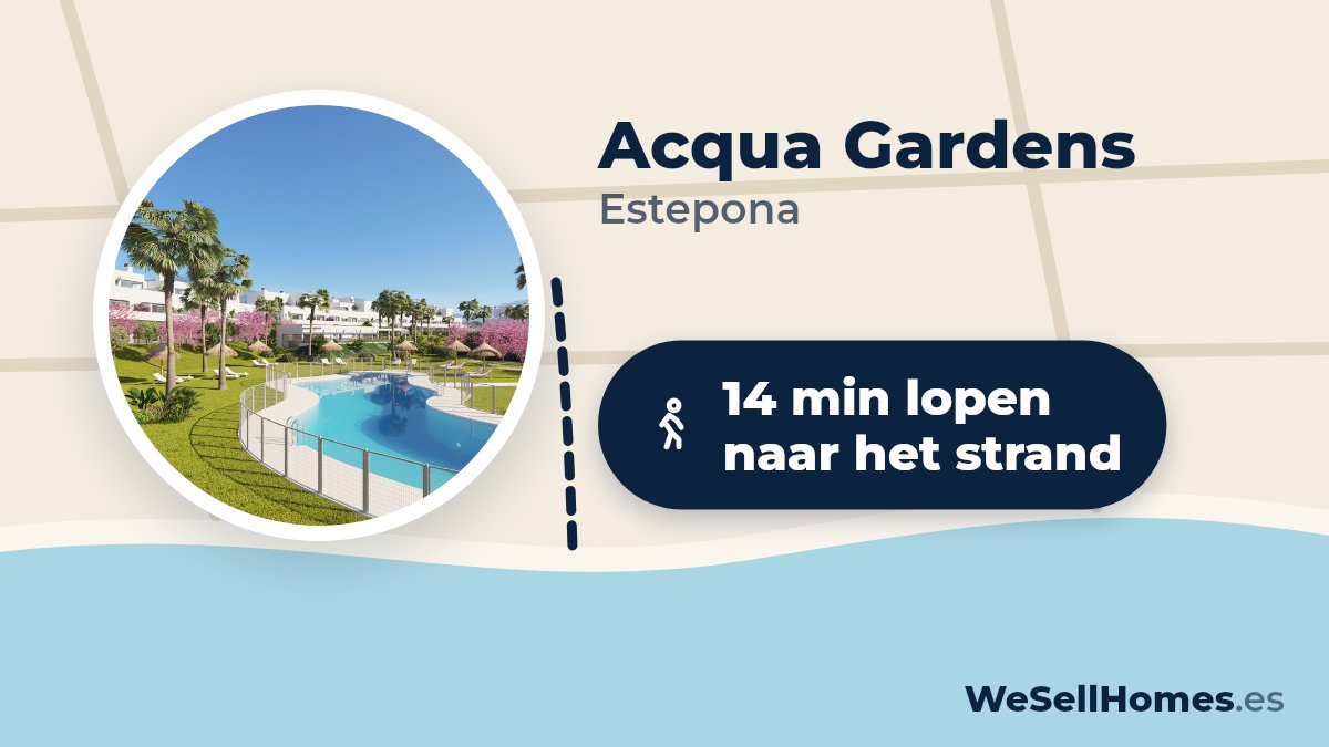 Acqua Gardens, Estepona: 14 min lopen naar het strand