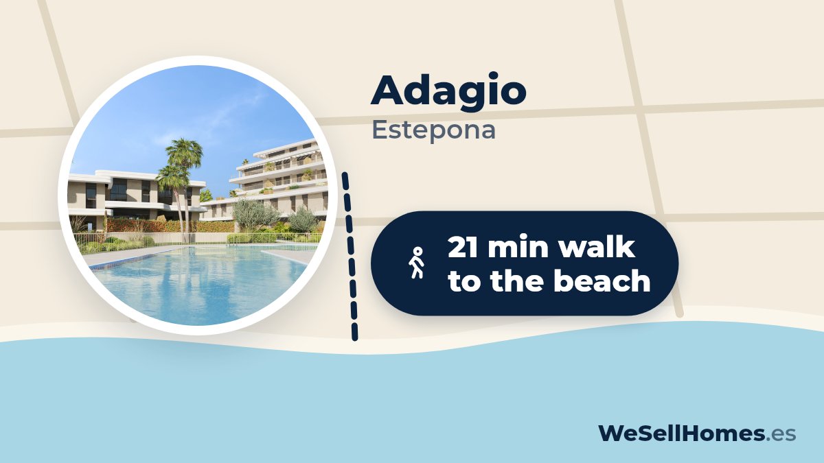 Adagio, Estepona: 21 min walk to the beach