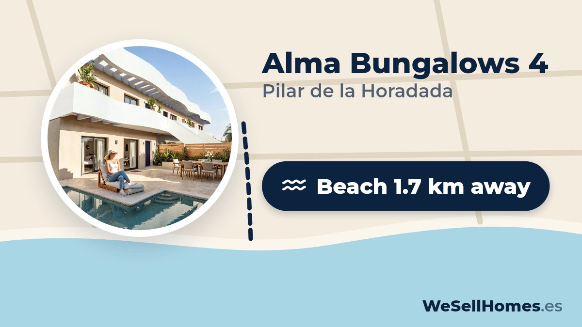 Alma Bungalows 4, Pilar de la Horadada: Beach 1.7 km away