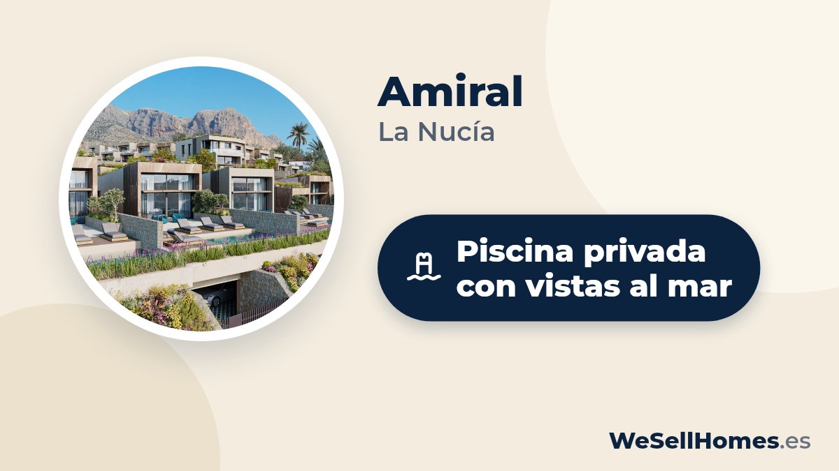 Amiral, La Nucía: Piscina privada con vistas al mar