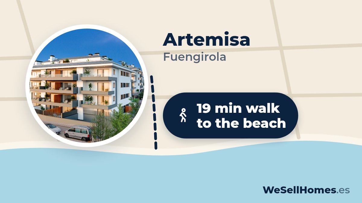 Artemisa, Fuengirola: 19 min walk to the beach