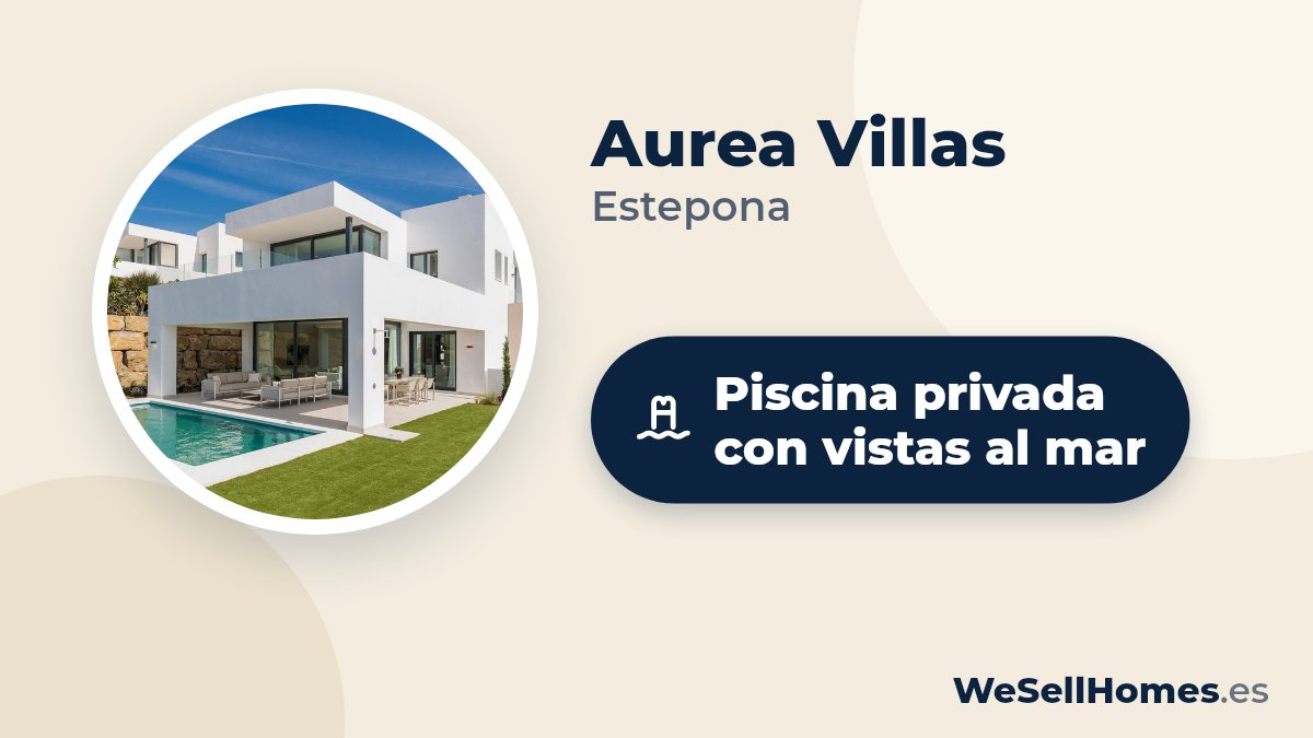 Aurea Villas, Estepona: Piscina privada con vistas al mar
