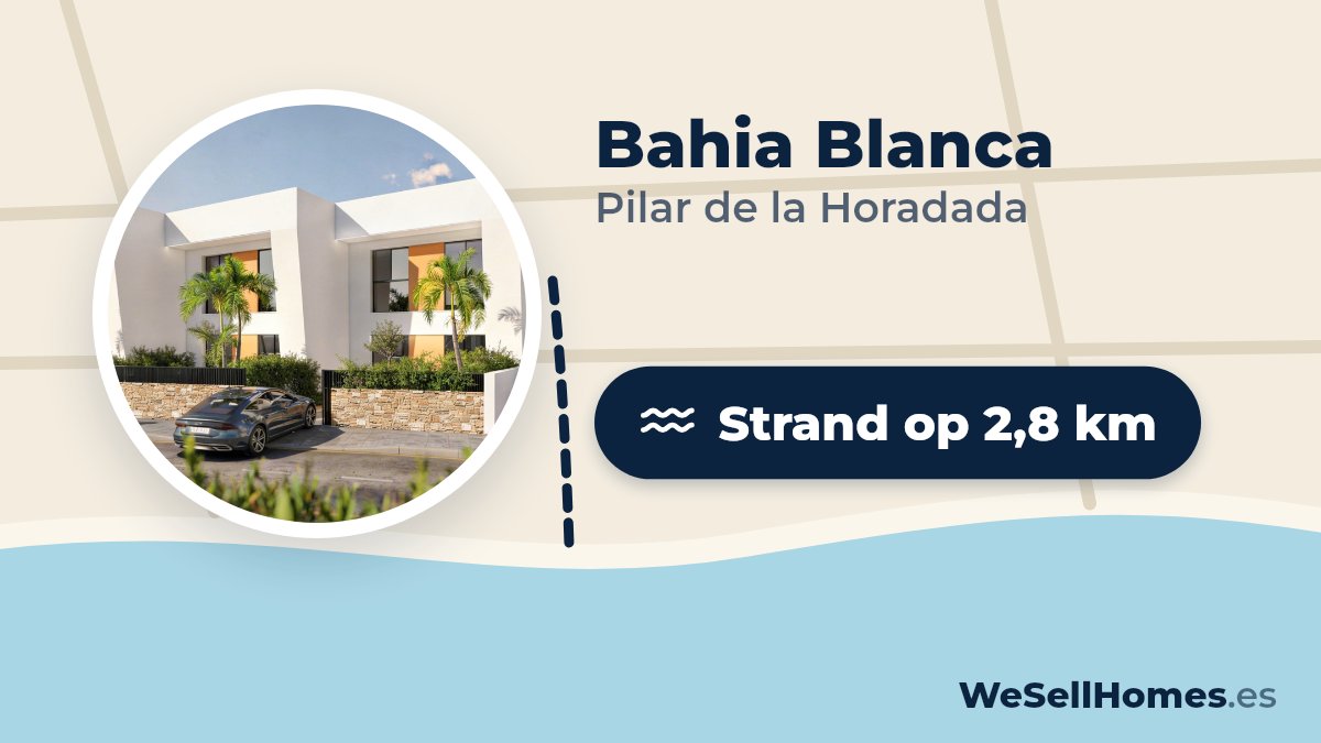 Bahia Blanca, Pilar de la Horadada: Strand op 2,8 km