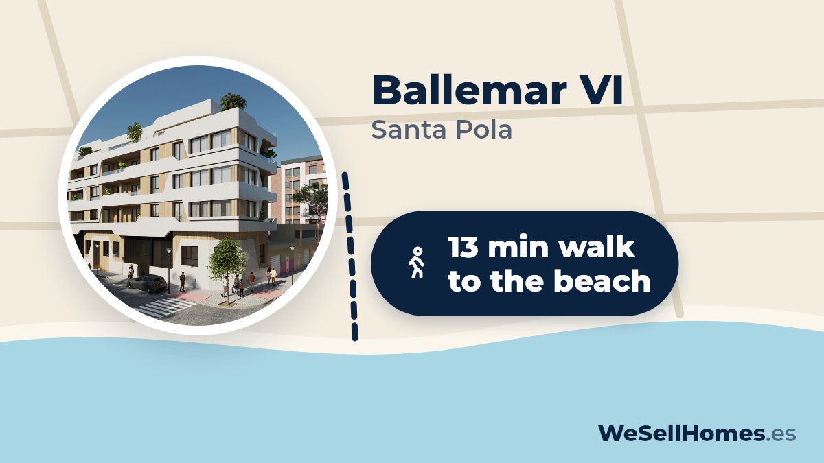 Ballemar VI, Santa Pola: 13 min walk to the beach