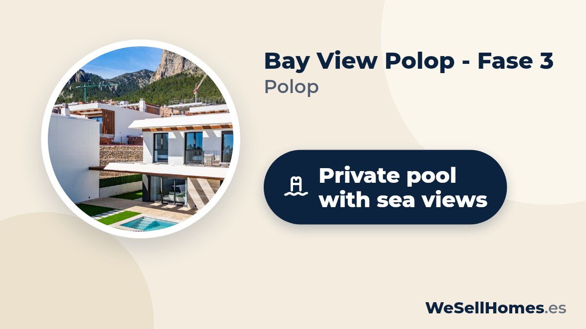 Bay View Polop - Fase 3, Polop: Private pool with sea views