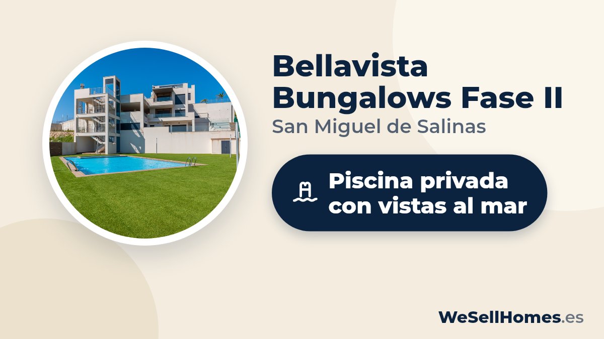 Bellavista Bungalows Fase II, San Miguel de Salinas: Piscina privada con vistas al mar