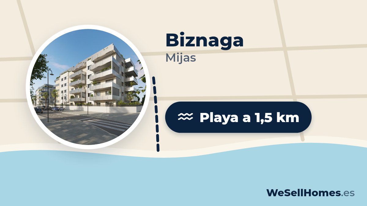 Biznaga, Mijas: Playa a 1,5 km