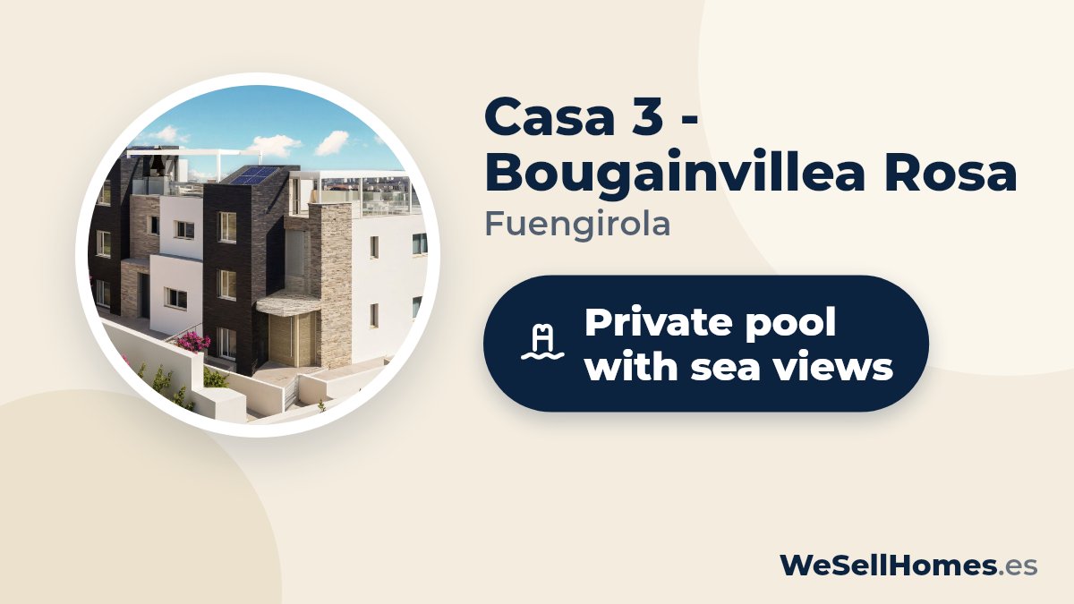 Casa 3 - Bougainvillea Rosa, Fuengirola: Private pool with sea views