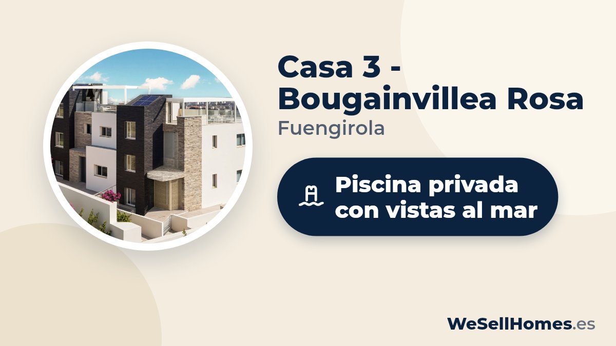 Casa 3 - Bougainvillea Rosa, Fuengirola: Piscina privada con vistas al mar