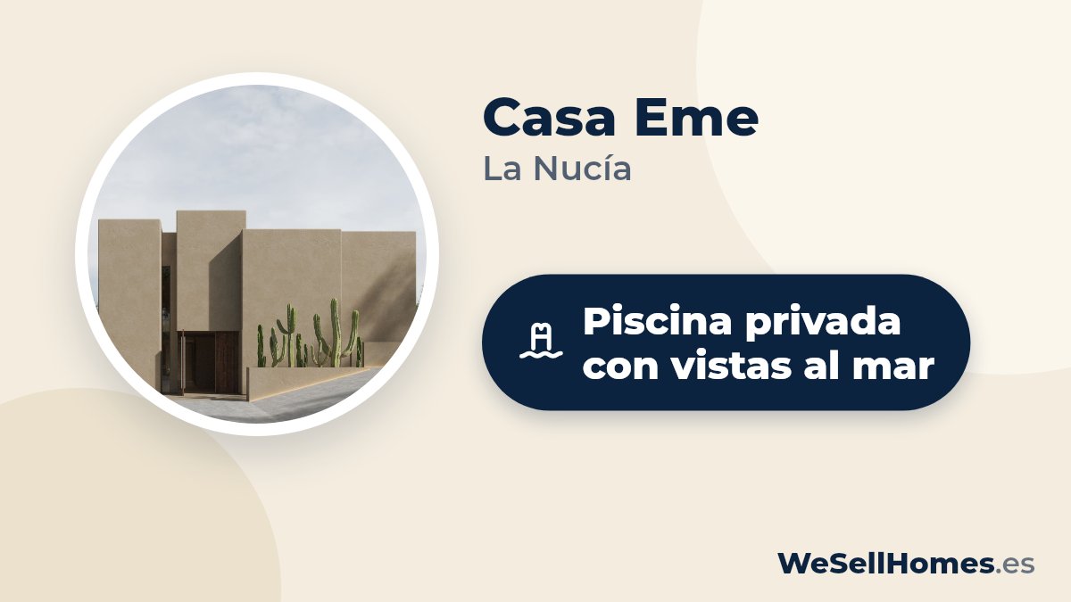Casa Eme, La Nucía: Piscina privada con vistas al mar