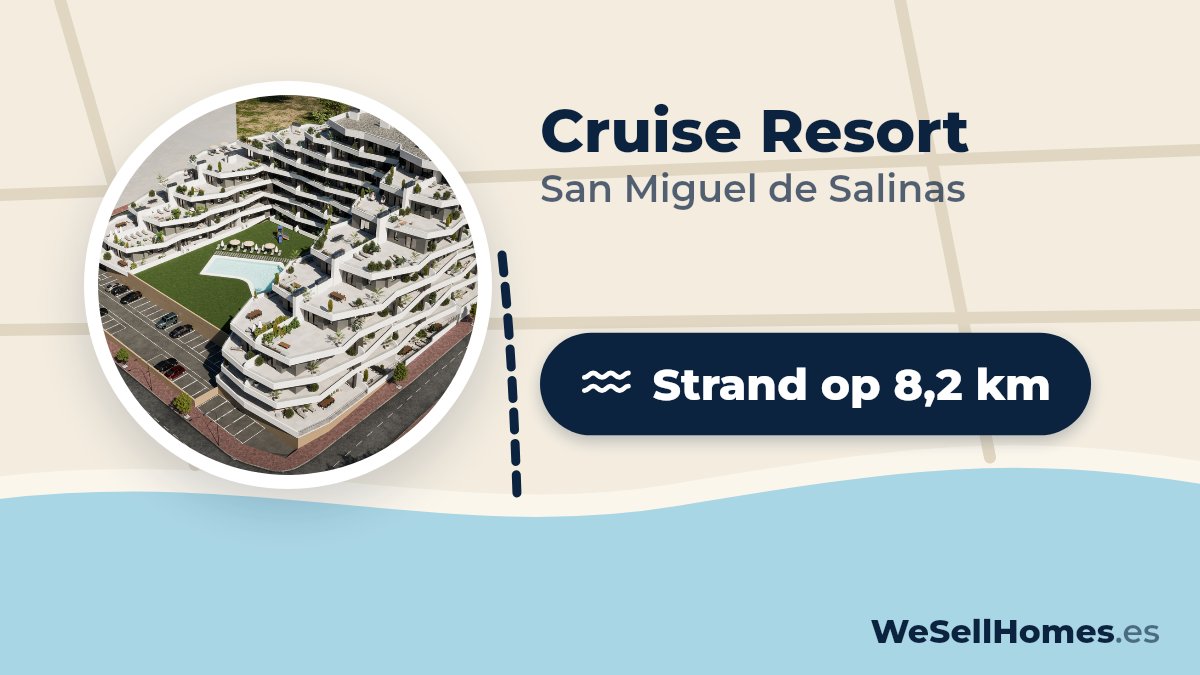 Cruise Resort, San Miguel de Salinas: Strand op 8,2 km