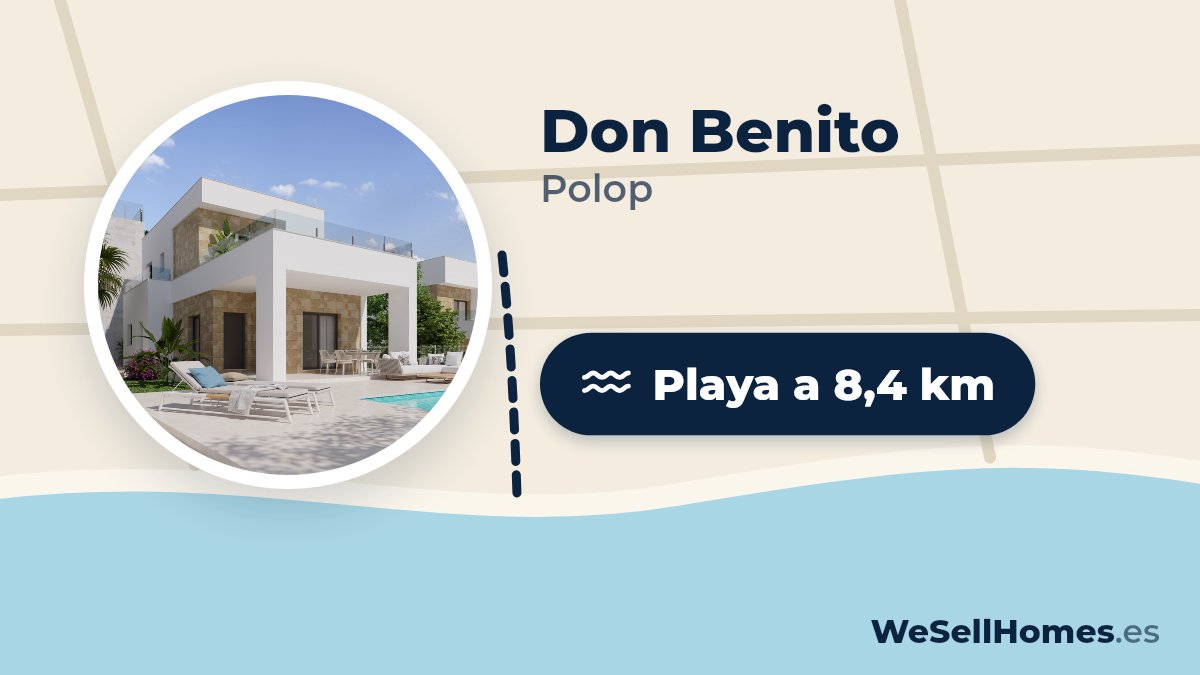 Don Benito, Polop: Playa a 8,4 km