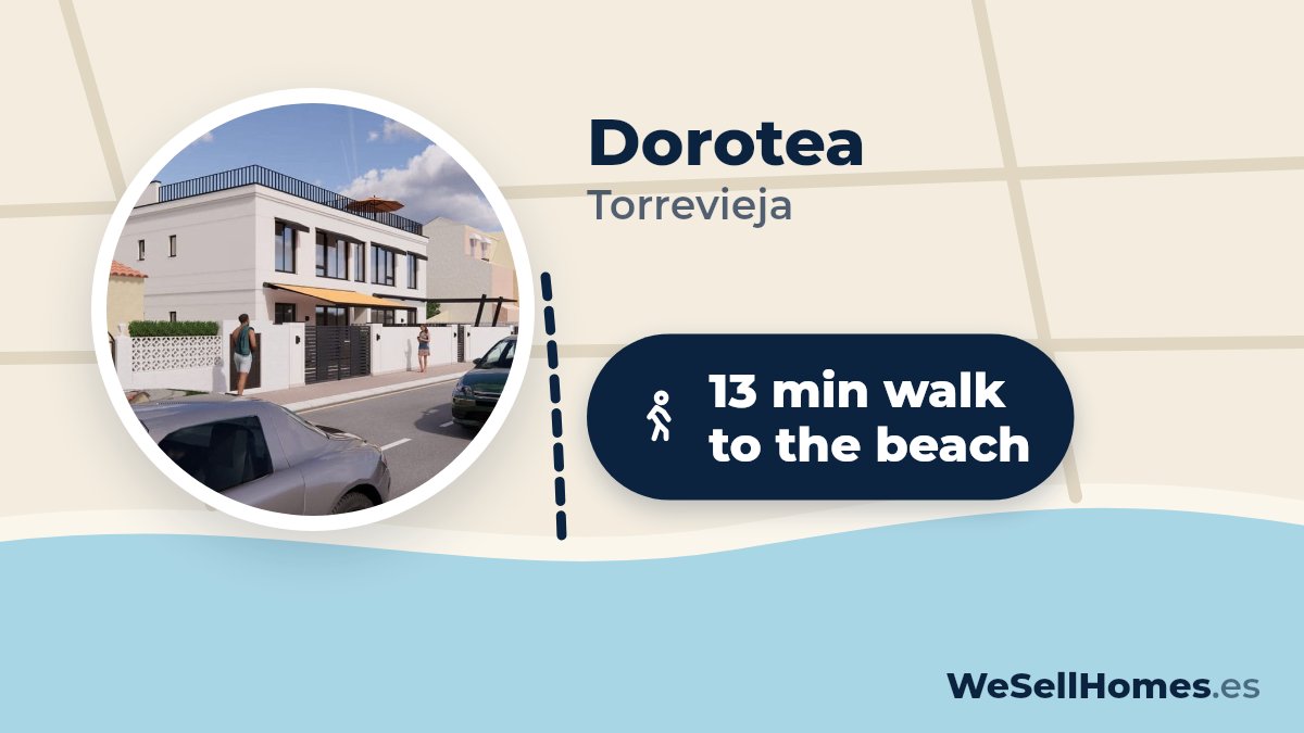 Dorotea, Torrevieja: 13 min walk to the beach