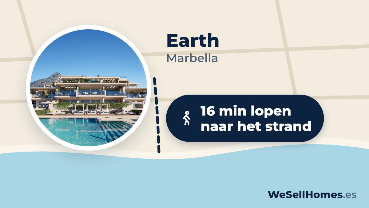 Earth, Marbella: 16 min lopen naar het strand