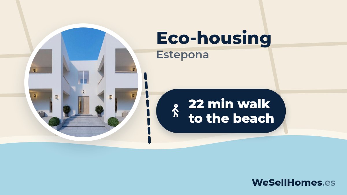 Eco-housing, Estepona: 22 min walk to the beach