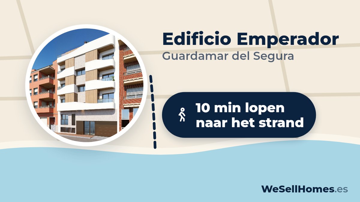 Edificio Emperador, Guardamar del Segura: 10 min lopen naar het strand
