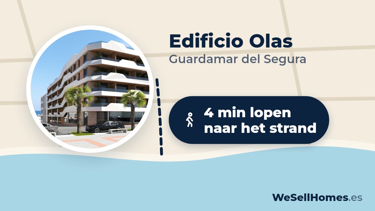 Edificio Olas, Guardamar del Segura: 4 min lopen naar het strand