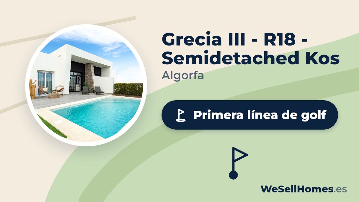 Grecia III - R18 - Semidetached Kos, Algorfa: Primera línea de golf