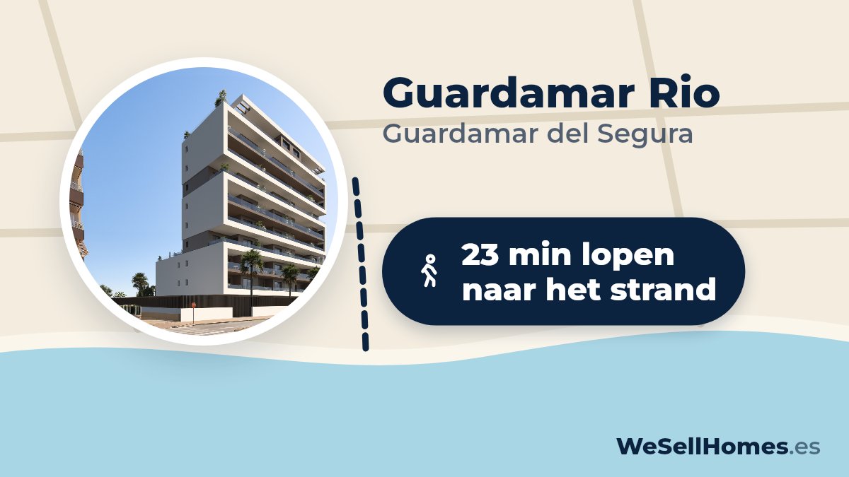 Guardamar Rio, Guardamar del Segura: 23 min lopen naar het strand