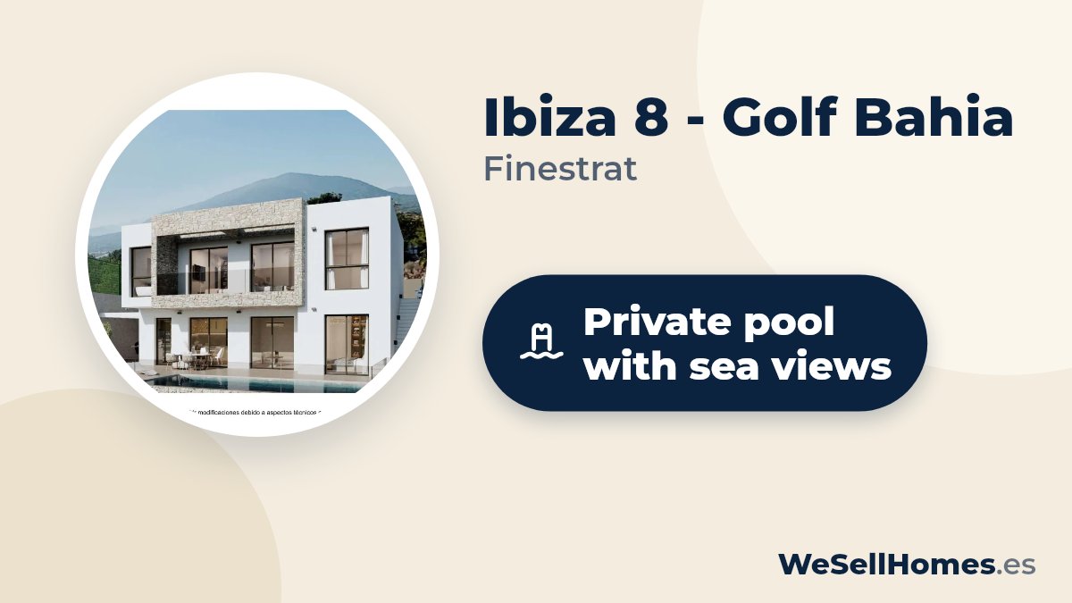 Ibiza 8 - Golf Bahia, Finestrat: Private pool with sea views