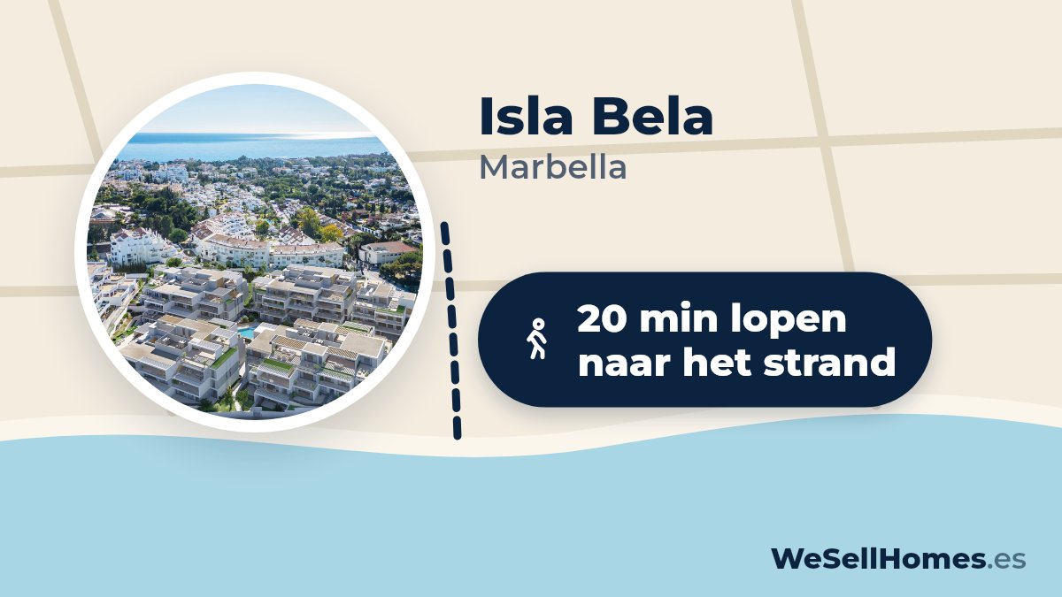 Isla Bela, Marbella: 20 min lopen naar het strand