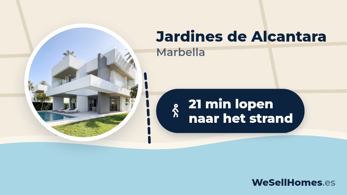 Jardines de Alcantara, Marbella: 21 min lopen naar het strand