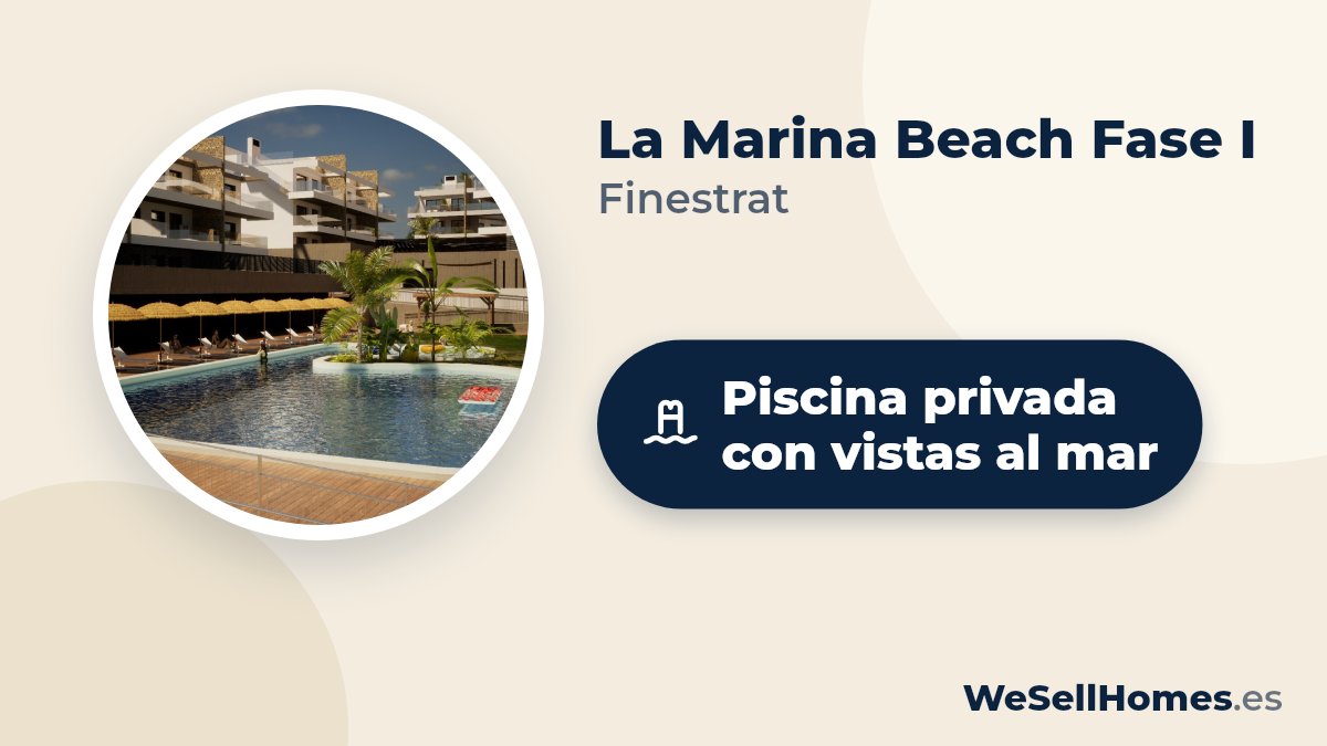 La Marina Beach Fase I, Finestrat: Piscina privada con vistas al mar