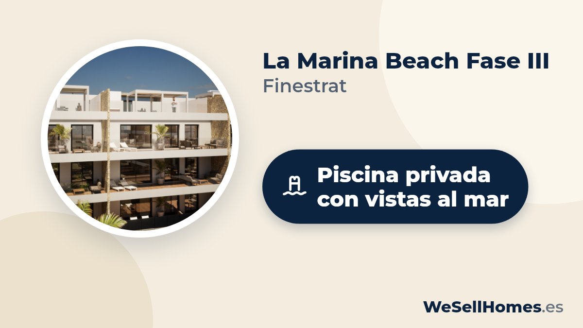 La Marina Beach Fase III, Finestrat: Piscina privada con vistas al mar