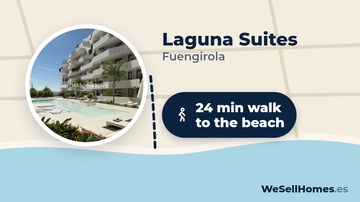Laguna Suites, Fuengirola: 24 min walk to the beach