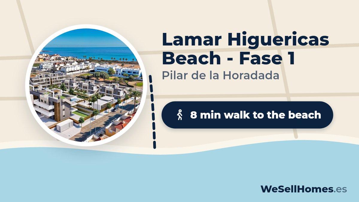 Lamar Higuericas Beach - Fase 1, Pilar de la Horadada: 8 min walk to the beach
