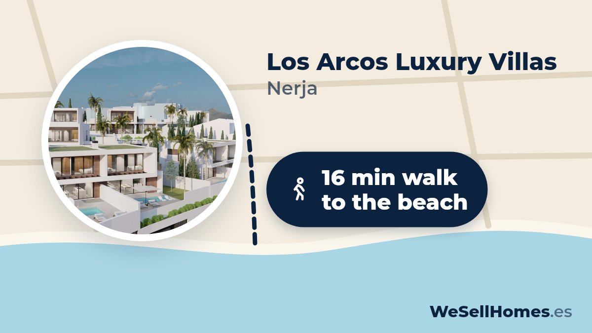 Los Arcos Luxury Villas, Nerja: 16 min walk to the beach