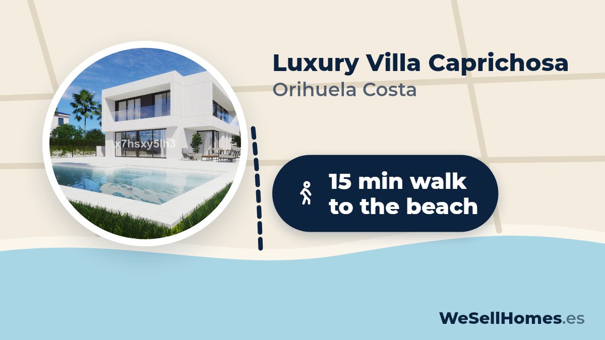Luxury Villa Caprichosa, Orihuela Costa: 15 min walk to the beach
