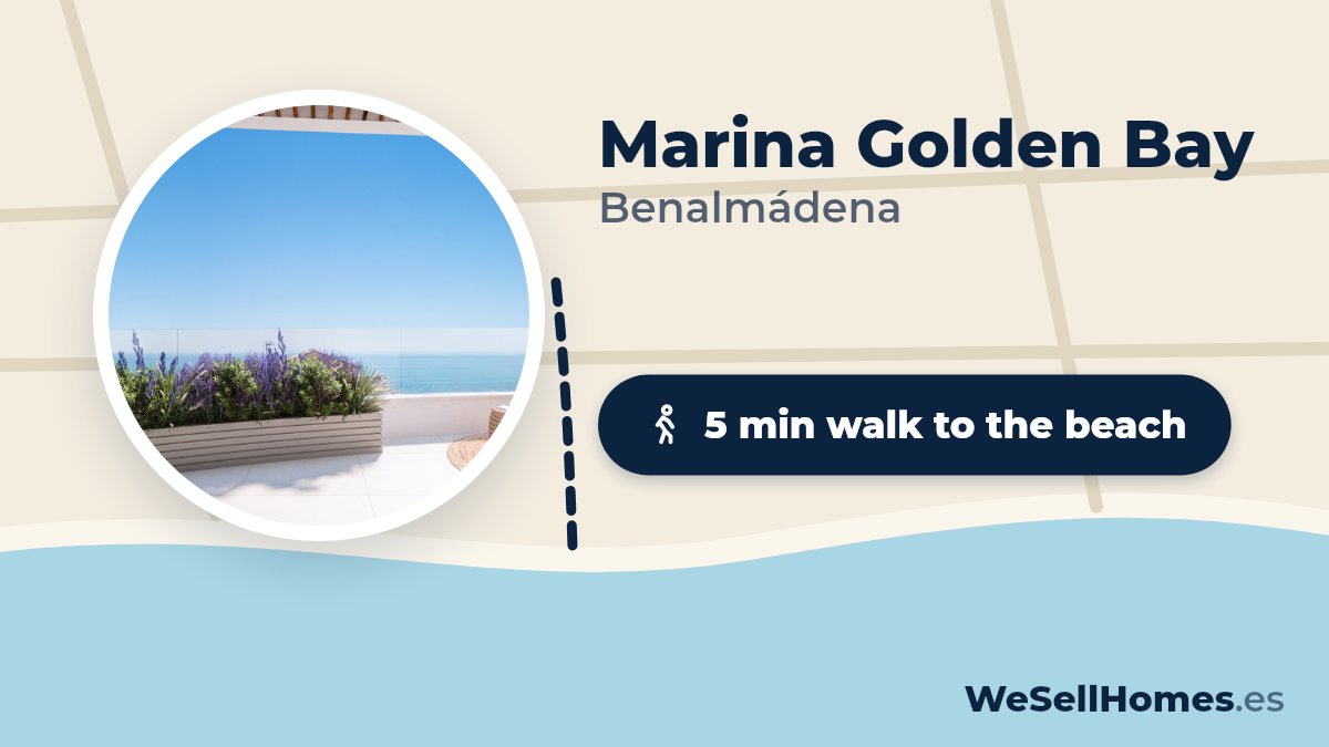 Marina Golden Bay, Benalmádena: 5 min walk to the beach
