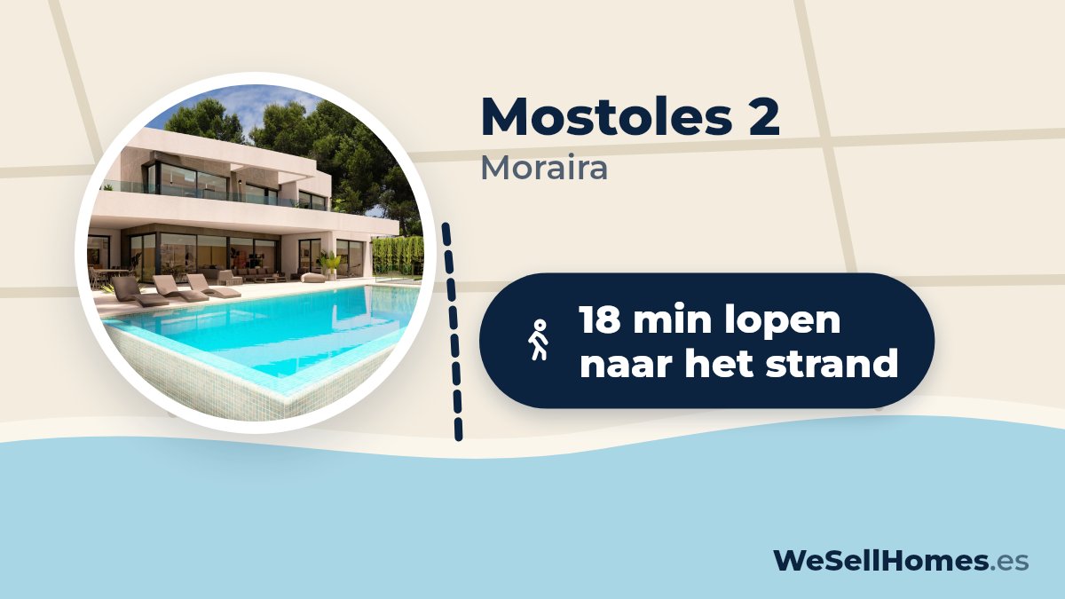 Mostoles 2, Moraira: 18 min lopen naar het strand