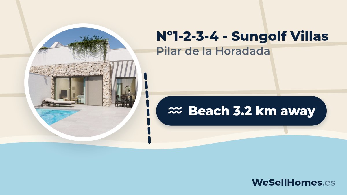 Nº1-2-3-4 - Sungolf Villas, Pilar de la Horadada: Beach 3.2 km away
