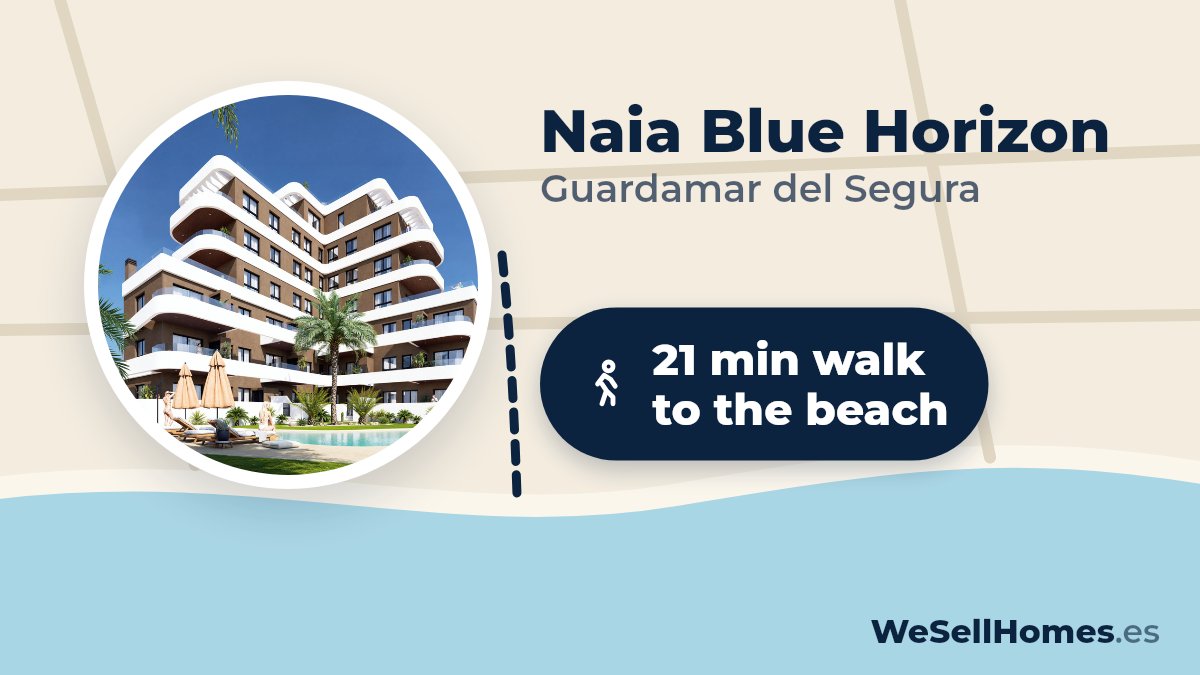 Naia Blue Horizon, Guardamar del Segura: 21 min walk to the beach