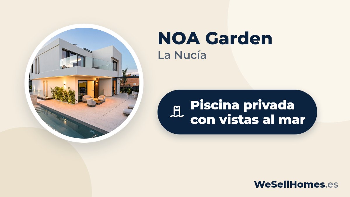 NOA Garden, La Nucía: Piscina privada con vistas al mar