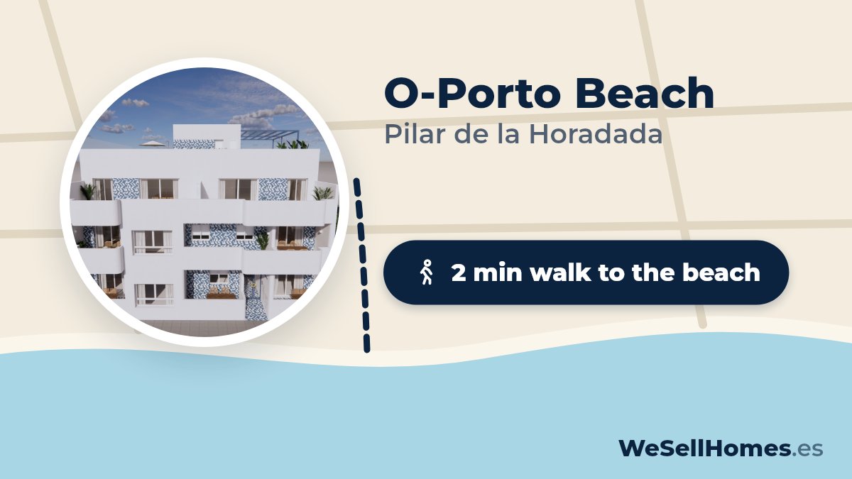 O-Porto Beach, Pilar de la Horadada: 2 min walk to the beach