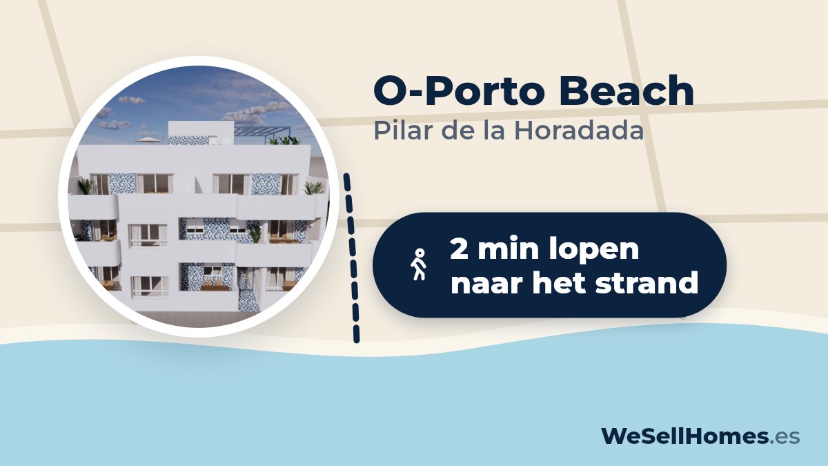 O-Porto Beach, Pilar de la Horadada: 2 min lopen naar het strand