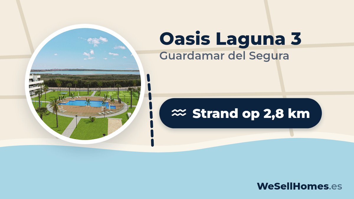 Oasis Laguna 3, Guardamar del Segura: Strand op 2,8 km
