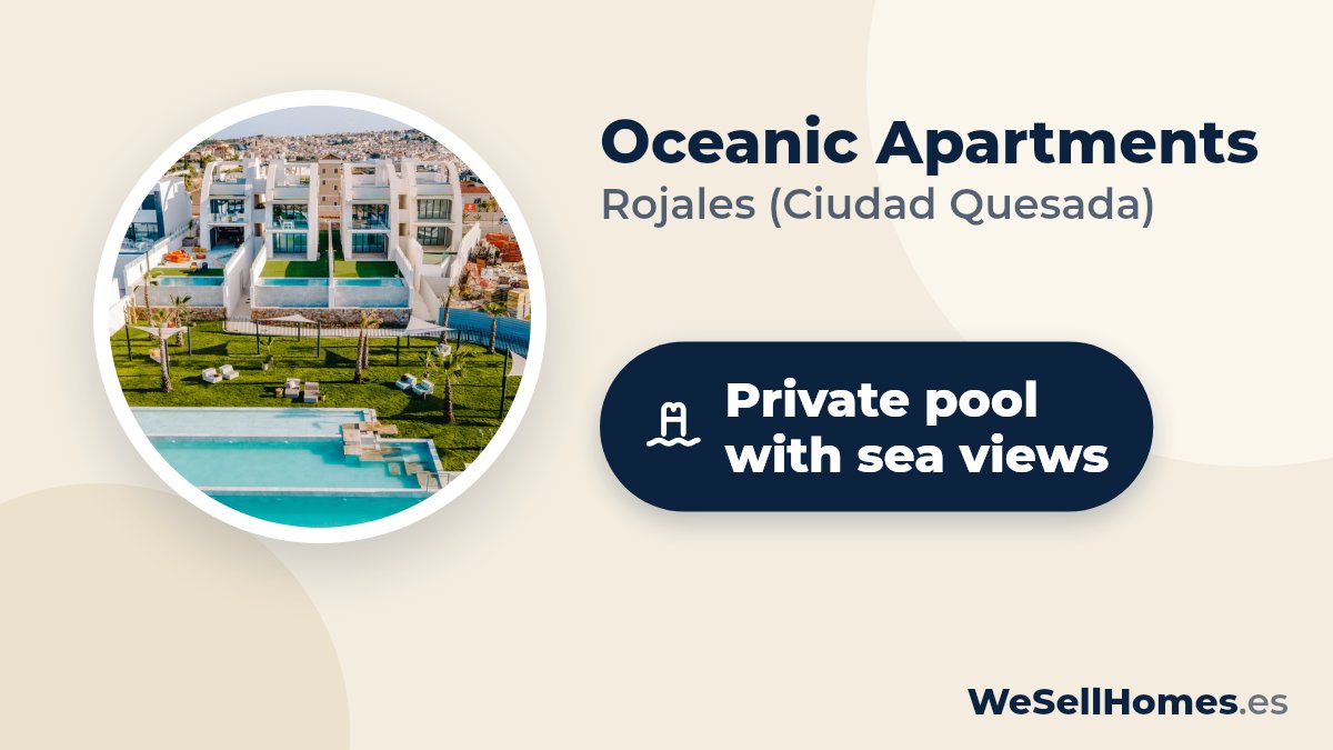 Oceanic Apartments, Rojales (Ciudad Quesada): Private pool with sea views
