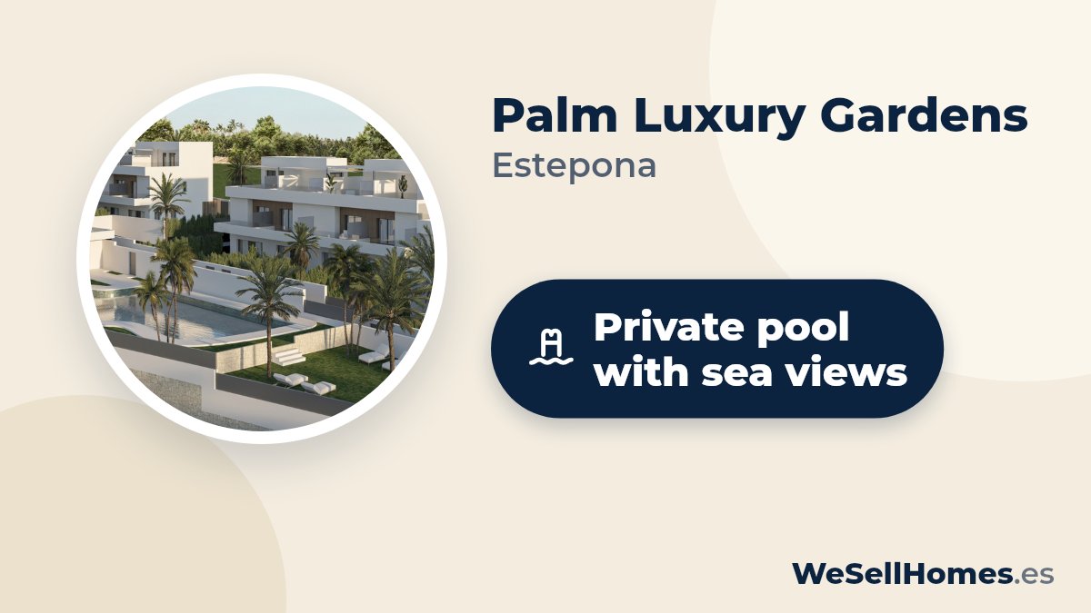 Palm Luxury Gardens, Estepona: Private pool with sea views