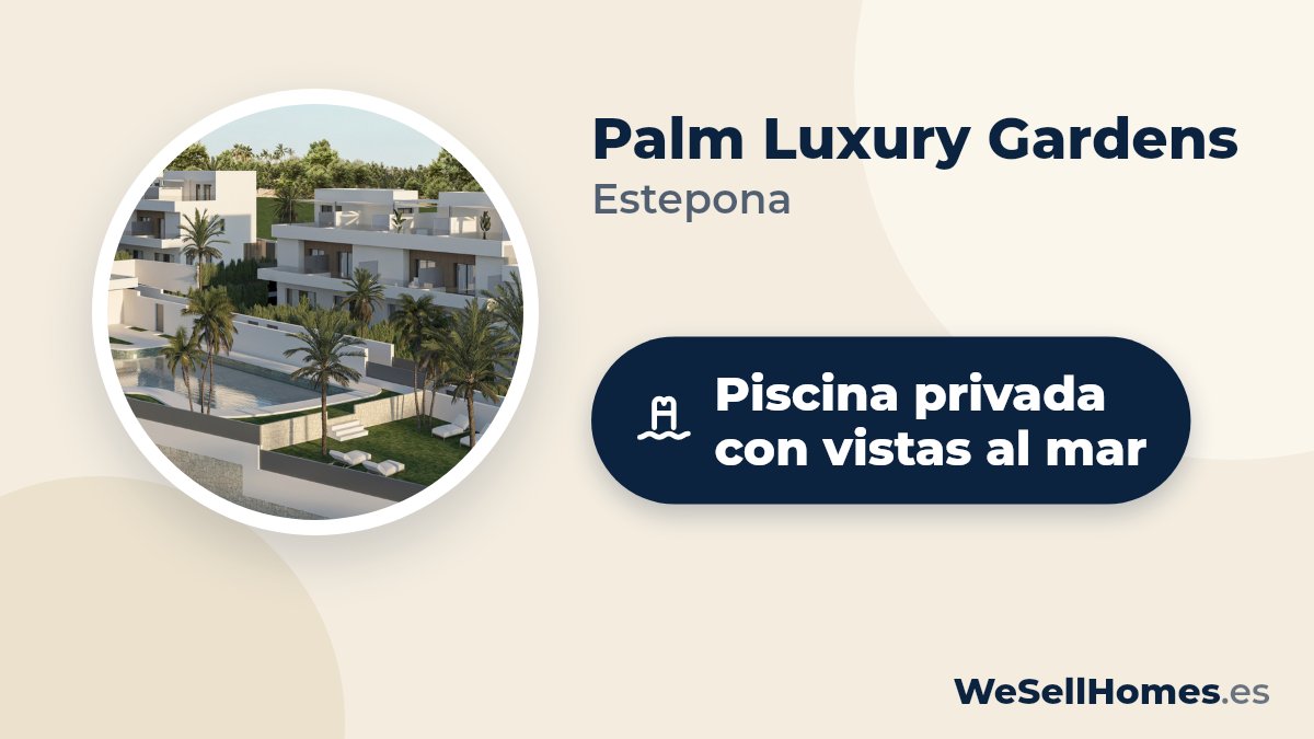 Palm Luxury Gardens, Estepona: Piscina privada con vistas al mar