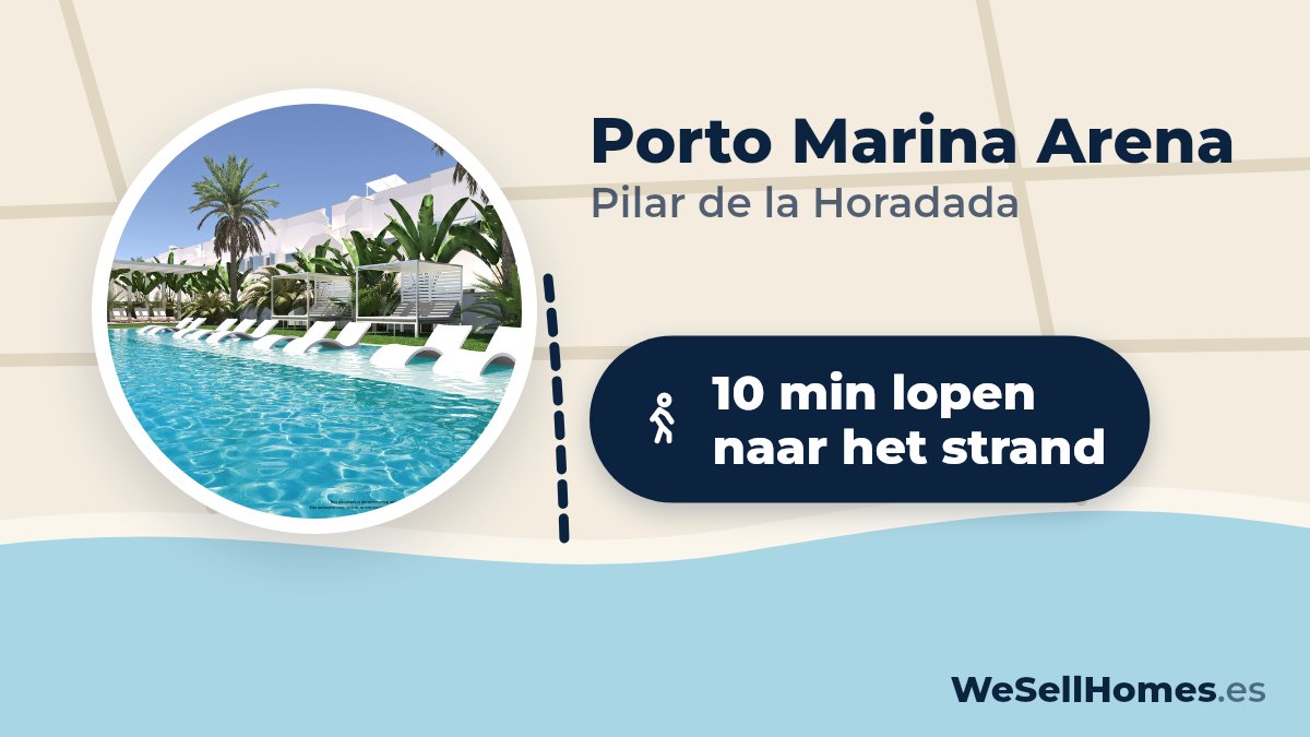 Porto Marina Arena, Pilar de la Horadada: 10 min lopen naar het strand