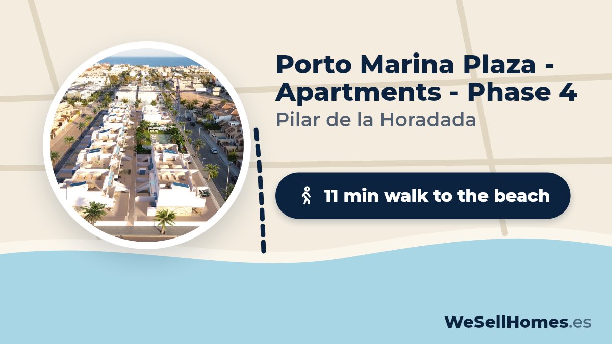 Porto Marina Plaza - Apartments - Phase 4, Pilar de la Horadada: 11 min walk to the beach