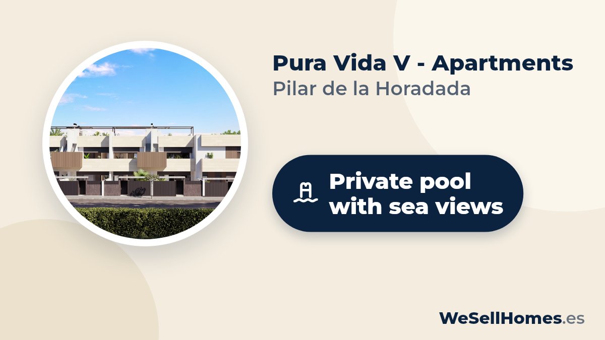 Pura Vida V - Apartments, Pilar de la Horadada: Private pool with sea views