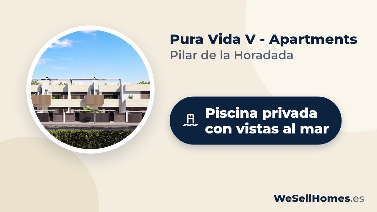 Pura Vida V - Apartments, Pilar de la Horadada: Piscina privada con vistas al mar
