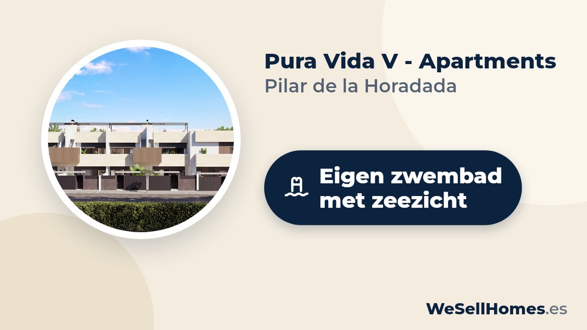 Pura Vida V - Apartments, Pilar de la Horadada: Eigen zwembad met zeezicht